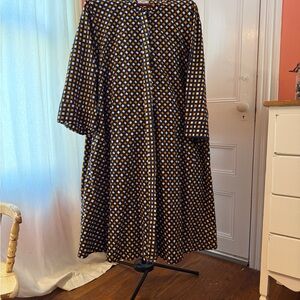 Navy and Goldenrod Block Print Dress